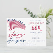 アメリカ国旗 星条旗 記念日 BBQ 招待状 (スタンド正面)