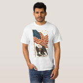 アメリカ国旗 星 イーグル グラフィック Tシャツ (正面フル)