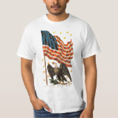アメリカ国旗 星 イーグル グラフィック Tシャツ (正面)