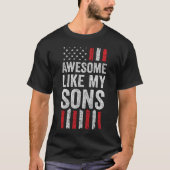 アメリカ国旗 星 条 Awesome Like My Sons Tシャツ (正面)