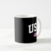 アメリカ国旗 星 7月4日 愛国 アメリカ コーヒーマグカップ (正面右)