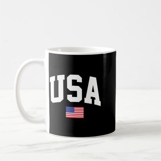 アメリカ国旗 星 7月4日 愛国 アメリカ コーヒーマグカップ (左)
