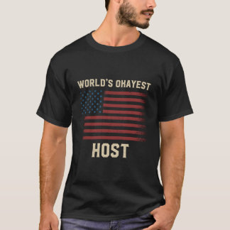 アメリカ国旗 普通のホスト Tシャツ