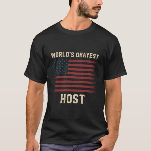 アメリカ国旗 普通のホスト Tシャツ (正面)
