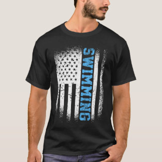 アメリカ国旗 水泳 アメリカ人 女性水泳選手 Tシャツ