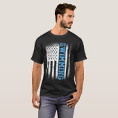 アメリカ国旗 水泳 アメリカ人 女性水泳選手 Tシャツ (正面フル)