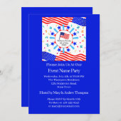 アメリカ国旗 独立記念日 全国的なテキストを変更 招待状 (正面/裏面)