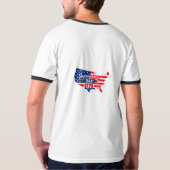 アメリカ国旗 独立記念日 1776 パトリオット 米国地図 Tシャツ (裏面フル)
