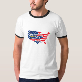 アメリカ国旗 独立記念日 1776 パトリオット 米国地図 Tシャツ