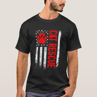 アメリカ国旗 猫の里親募集 保護猫 動物保護 猫 Tシャツ