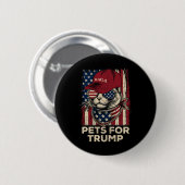 アメリカ国旗 猫 生きる 問題 トランプ 2024 缶バッジ (正面&裏面)