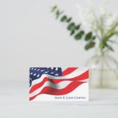 アメリカ国旗（白） 名刺 (スタンド正面)