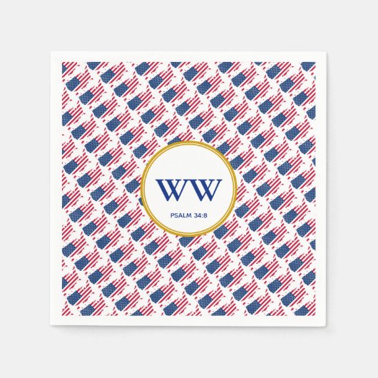 アメリカ国旗 祝祭 誕生日 遺産 パーティー スタンダードカクテルナプキン (正面)