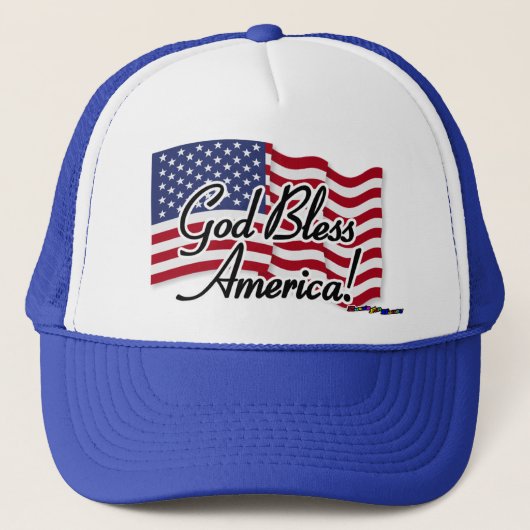 アメリカ国旗 - 神の恵みをアメリカに！ キャップ (正面)