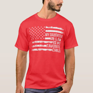 アメリカ国旗 私の義理の娘は私のお気に入りの子供 Tシャツ