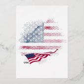 アメリカ国旗 箔招待状 (正面)