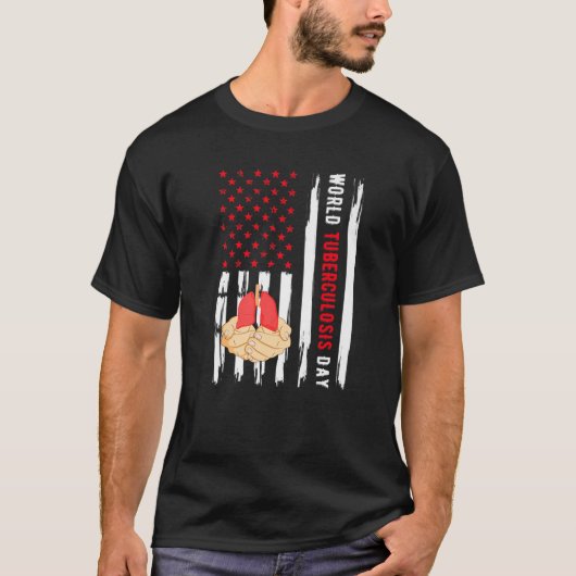 アメリカ国旗・結核の日・結核 Tシャツ (正面)