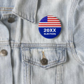 アメリカ国旗 & 編集可能な選挙テキストボタン 缶バッジ (インサイチュ)