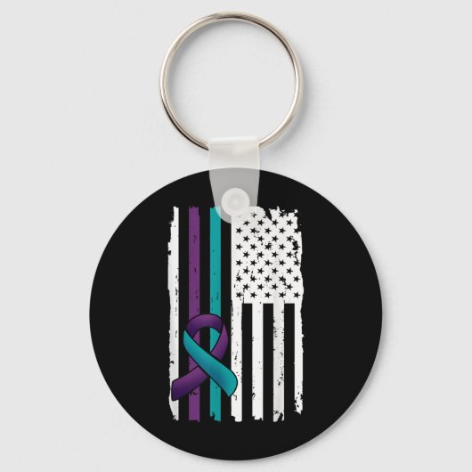 アメリカ国旗 自殺予防支援 キーホルダー (正面)