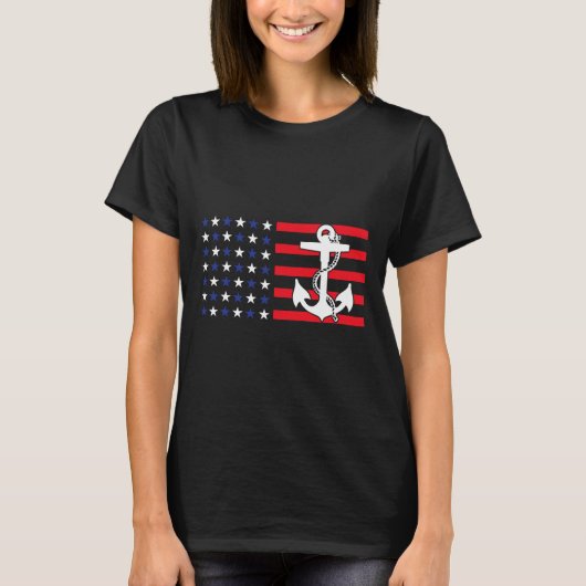 アメリカ国旗+自由の女神+愛国+イーグル+7月4日 Tシャツ (正面)