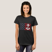 アメリカ国旗+自由の女神+愛国+イーグル+7月4日 Tシャツ (正面フル)