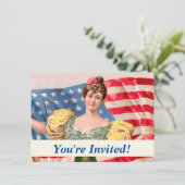 アメリカ国旗 自由の女神 独立 招待状 (スタンド正面)