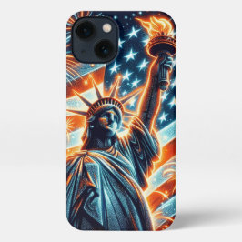 アメリカ国旗、自由の女神、第4回iPhoneケース iPhone 13ケース