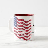 アメリカ国旗 – 自由!-デストロイ ツートーンマグカップ (正面左)
