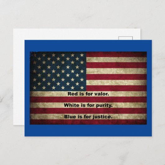 アメリカ国旗 - 色の意味 ポストカード (正面/裏面)