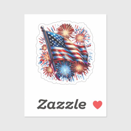アメリカ国旗 花火 愛国 シール (シート)