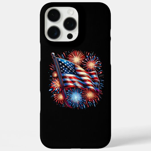 アメリカ国旗 花火 愛国 Case-Mate iPhoneケース (裏面)