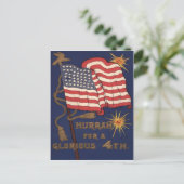 アメリカ国旗 花火 爆発 7月4日 ポストカード (スタンド正面)