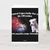 アメリカ国旗、花火、自由の女神 カード (裏面)