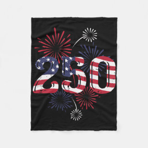 アメリカ国旗 花火 250周年記念 女性 フリースブランケット