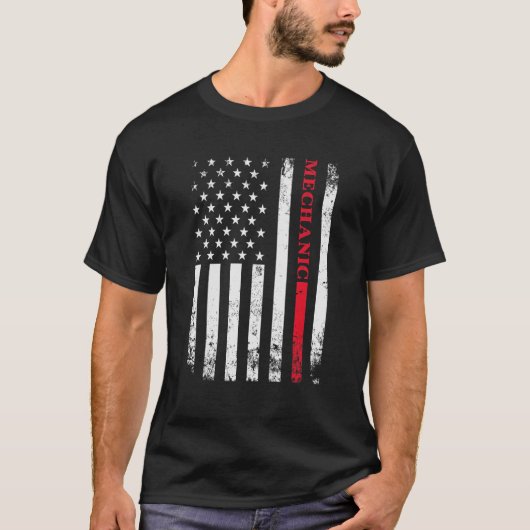 アメリカ国旗 苦難の星 整備士 Tシャツ (正面)