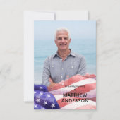 アメリカ国旗 葬式 写真 サンキューカード (正面)