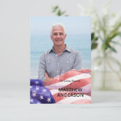 アメリカ国旗 葬式 写真 サンキューカード (スタンド正面)