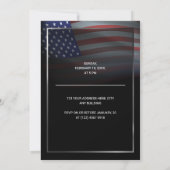 アメリカ国旗 | 薄い赤線 マルテーゼクロス | 黒 招待状 (裏面)