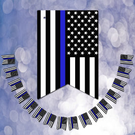 アメリカ国旗 薄い青い線 警察官 / アメリカ バンティングフラッグ