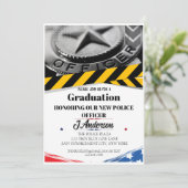 アメリカ国旗 警察卒業式招待状 招待状 (スタンド正面)