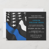 アメリカ国旗 警察 フォト 卒業パーティー イベント 招待状 (正面)