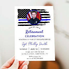 アメリカ国旗 警察 退職 お祝い 招待状