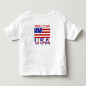 アメリカ国旗 赤 個人名入り トドラーTシャツ (裏面)