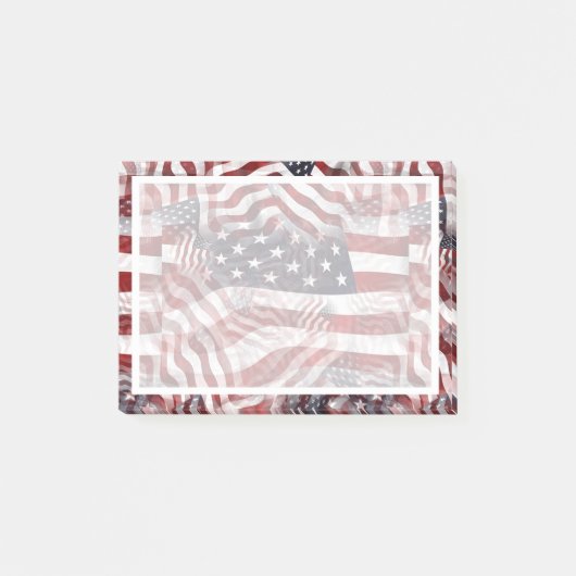 アメリカ国旗 赤 白 青 ストライプ 星柄 ポストイット (正面)