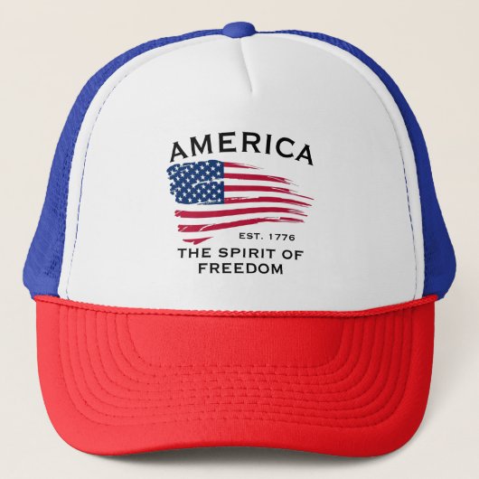 アメリカ国旗 赤 白 青 ストライプ 星 パターン キャップ (正面)
