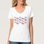 アメリカ国旗 赤 白 青 愛国心 Tシャツ (正面)