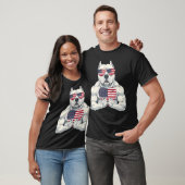 アメリカ国旗 赤 白 青 愛国心 Tシャツ (ユニセックス)