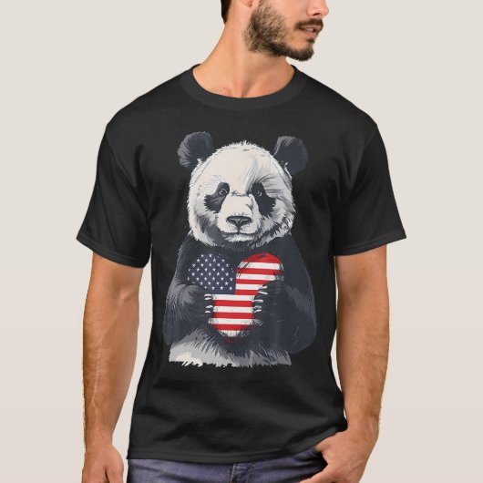 アメリカ国旗 赤 白 青 愛国心 Tシャツ (正面)