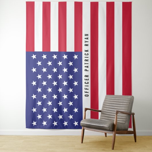 アメリカ国旗 赤 白 青 愛国的なモノグラム タペストリー (インサイチュ)