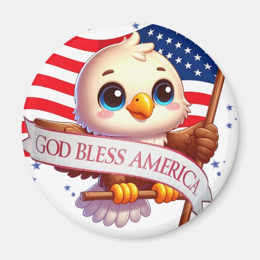 アメリカ国旗 赤 白 青 愛国的な鷲🦅🇺🇸 マグネット (正面)